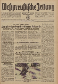 Westpreussische Zeitung, Nr. 31 Donnerstag 6 Februar 1941, 10. Jahrgang
