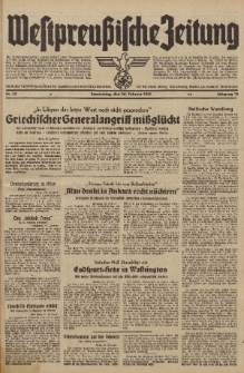 Westpreussische Zeitung, Nr. 43 Donnerstag 20 Februar 1941, 10. Jahrgang