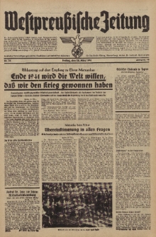 Westpreussische Zeitung, Nr. 74 Freitag 28 März 1941, 10. Jahrgang