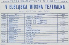 V Elbląska Wiosna Teatralna - 18 - 30 kwietnia 1989 r.