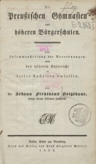 Die Preußischen Gymnasien und höheren Bürgerschulen