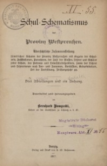Schul-Schematismus der Provinz Westpreußen