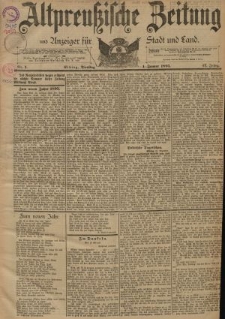 Altpreussische Zeitung, Nr. 1 Dienstag 1 Januar 1895, 47. Jahrgang