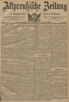 Altpreussische Zeitung, Nr. 4 Sonnabend 5 Januar 1895, 47. Jahrgang