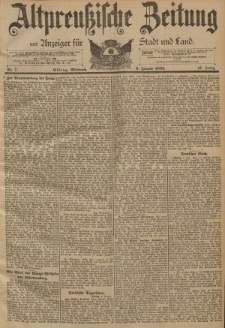Altpreussische Zeitung, Nr. 7 Mittwoch 9 Januar 1895, 47. Jahrgang