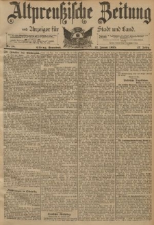 Altpreussische Zeitung, Nr. 10 Sonnabend 12 Januar 1895, 47. Jahrgang