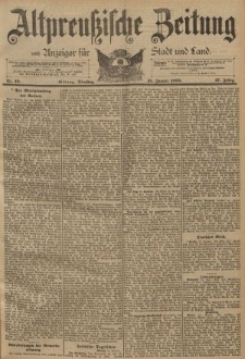 Altpreussische Zeitung, Nr. 12 Dienstag 15 Januar 1895, 47. Jahrgang