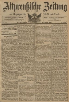 Altpreussische Zeitung, Nr. 24 Dienstag 29 Januar 1895, 47. Jahrgang