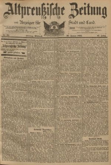 Altpreussische Zeitung, Nr. 25 Mittwoch 30 Januar 1895, 47. Jahrgang