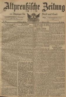 Altpreussische Zeitung, Nr. 27 Freitag 1 Februar 1895, 47. Jahrgang