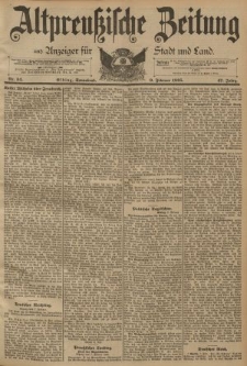 Altpreussische Zeitung, Nr. 34 Sonnabend 9 Februar 1895, 47. Jahrgang