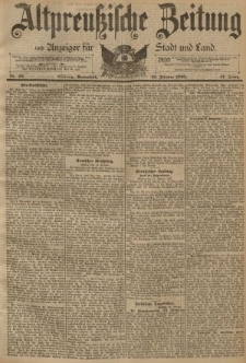 Altpreussische Zeitung, Nr. 40 Sonnabend 16 Februar 1895, 47. Jahrgang