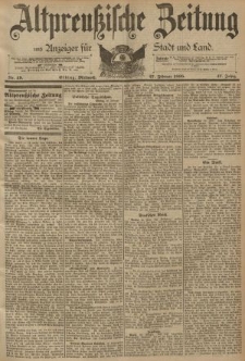 Altpreussische Zeitung, Nr. 49 Mittwoch 27 Februar 1895, 47. Jahrgang