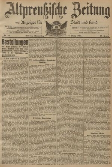 Altpreussische Zeitung, Nr. 56 Donnerstag 7 März 1895, 47. Jahrgang