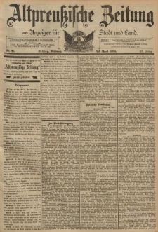 Altpreussische Zeitung, Nr. 95 Mittwoch 24 April 1895, 47. Jahrgang