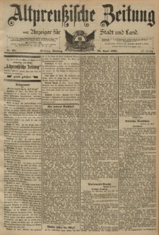 Altpreussische Zeitung, Nr. 99 Sonntag 28 April 1895, 47. Jahrgang