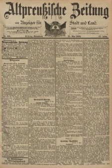 Altpreussische Zeitung, Nr. 121 Sonnabend 25 Mai 1895, 47. Jahrgang