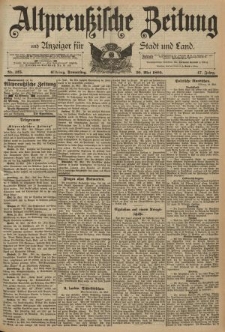 Altpreussische Zeitung, Nr. 125 Donnerstag 30 Mai 1895, 47. Jahrgang