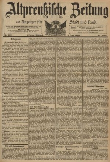 Altpreussische Zeitung, Nr. 129 Mittwoch 5 Juni 1895, 47. Jahrgang