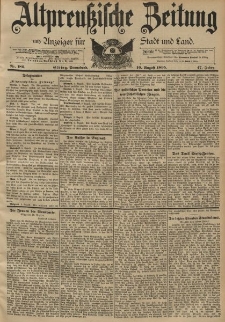 Altpreussische Zeitung, Nr. 186 Sonnabend 10 August 1895, 47. Jahrgang
