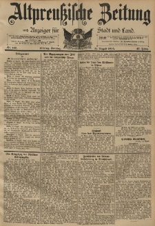 Altpreussische Zeitung, Nr. 187 Sonntag 11 August 1895, 47. Jahrgang