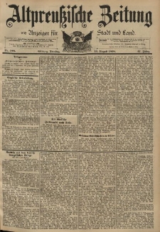 Altpreussische Zeitung, Nr. 188 Dienstag 13 August 1895, 47. Jahrgang