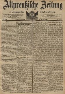 Altpreussische Zeitung, Nr. 189 Mittwoch 14 August 1895, 47. Jahrgang