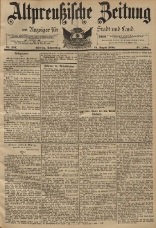Altpreussische Zeitung, Nr. 190 Donnerstag 15 August 1895, 47. Jahrgang