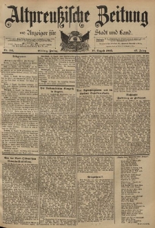 Altpreussische Zeitung, Nr. 191 Freitag 16 August 1895, 47. Jahrgang
