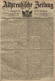 Altpreussische Zeitung, Nr. 192 Sonnabend 17 August 1895, 47. Jahrgang