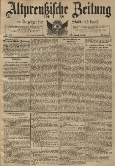 Altpreussische Zeitung, Nr. 196 Donnerstag 22 August 1895, 47. Jahrgang