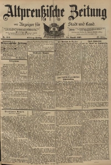 Altpreussische Zeitung, Nr. 203 Freitag 30 August 1895, 47. Jahrgang