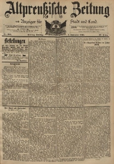 Altpreussische Zeitung, Nr. 205 Sonntag 1 September 1895, 47. Jahrgang