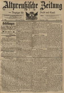 Altpreussische Zeitung, Nr. 206 Dienstag 3 September 1895, 47. Jahrgang