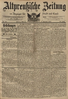 Altpreussische Zeitung, Nr. 207 Mittwoch 4 September 1895, 47. Jahrgang