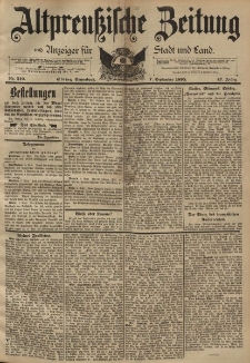 Altpreussische Zeitung, Nr. 210 Sonnabend 7 September 1895, 47. Jahrgang