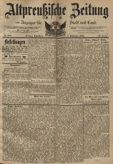 Altpreussische Zeitung, Nr. 210 Sonnabend 7 September 1895, 47. Jahrgang