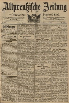 Altpreussische Zeitung, Nr. 211 Sonntag 8 September 1895, 47. Jahrgang