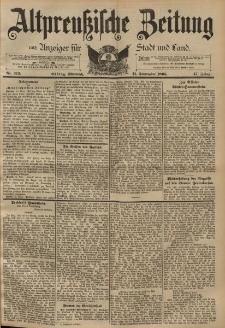 Altpreussische Zeitung, Nr. 213 Mittwoch 11 September 1895, 47. Jahrgang