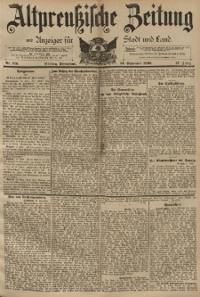 Altpreussische Zeitung, Nr. 216 Sonnabend 14 September 1895, 47. Jahrgang