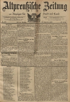 Altpreussische Zeitung, Nr. 217 Sonntag 15 September 1895, 47. Jahrgang