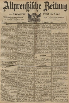 Altpreussische Zeitung, Nr. 218 Dienstag 17 September 1895, 47. Jahrgang