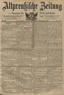 Altpreussische Zeitung, Nr. 221 Freitag 20 September 1895, 47. Jahrgang