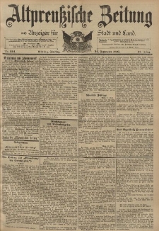 Altpreussische Zeitung, Nr. 224 Dienstag 24 September 1895, 47. Jahrgang