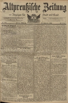 Altpreussische Zeitung, Nr. 225 Mittwoch 25 September 1895, 47. Jahrgang