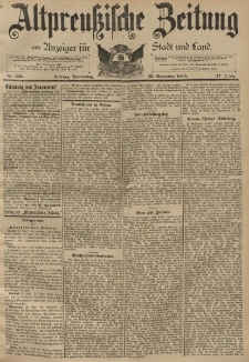 Altpreussische Zeitung, Nr. 226 Donnerstag 26 September 1895, 47. Jahrgang