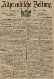 Altpreussische Zeitung, Nr. 232 Donnerstag 3 Oktober 1895, 47. Jahrgang
