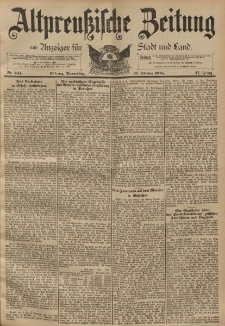 Altpreussische Zeitung, Nr. 244 Donnerstag 17 Oktober 1895, 47. Jahrgang