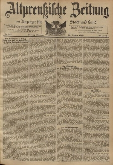 Altpreussische Zeitung, Nr. 247 Sonntag 20 Oktober 1895, 47. Jahrgang