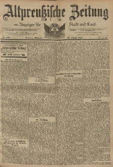 Altpreussische Zeitung, Nr. 249 Mittwoch 23 Oktober 1895, 47. Jahrgang